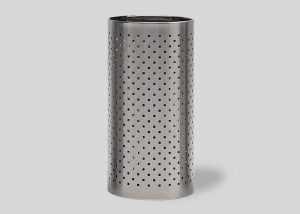 square hole brushed stainless steel paperbasket